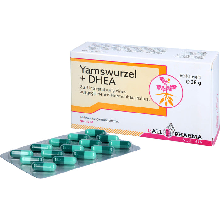 GALL PHARMA Yamswurzel + DHEA Kapseln zur Unterstützung eines ausgewogenen Hormonhaushalts, 60 pcs. Capsules