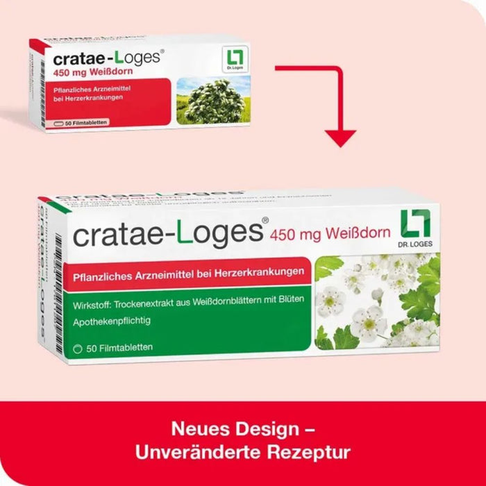 Cratae-Loges 450 mg Weißdorn Filmtabletten bei Herzerkrankungen, 100 St. Tabletten