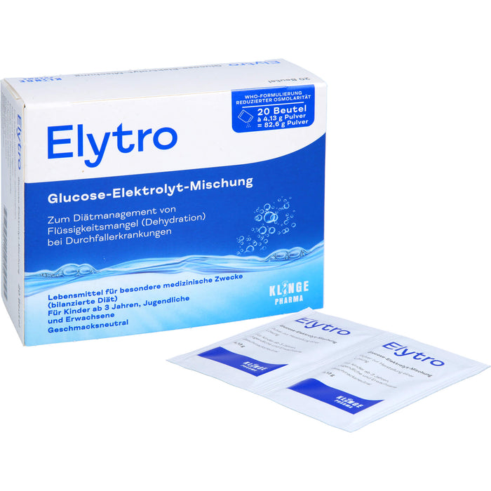 Elytro Glucose-Elektrolyt-Mischung bei Durchfallerkrankungen geschmacksneutral, 20 pc Sachets