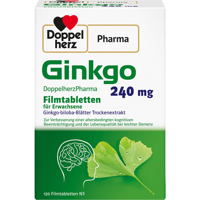 Doppelherz Pharma Ginkgo 240 mg Filmtabletten bei leichter Demenz, 120 St. Tabletten