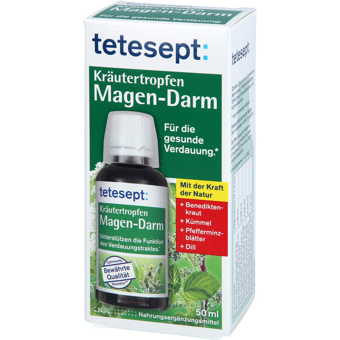 Tetesept Kräutertropfen Magen-Darm für die gesunde Verdauung, 50 ml Lösung