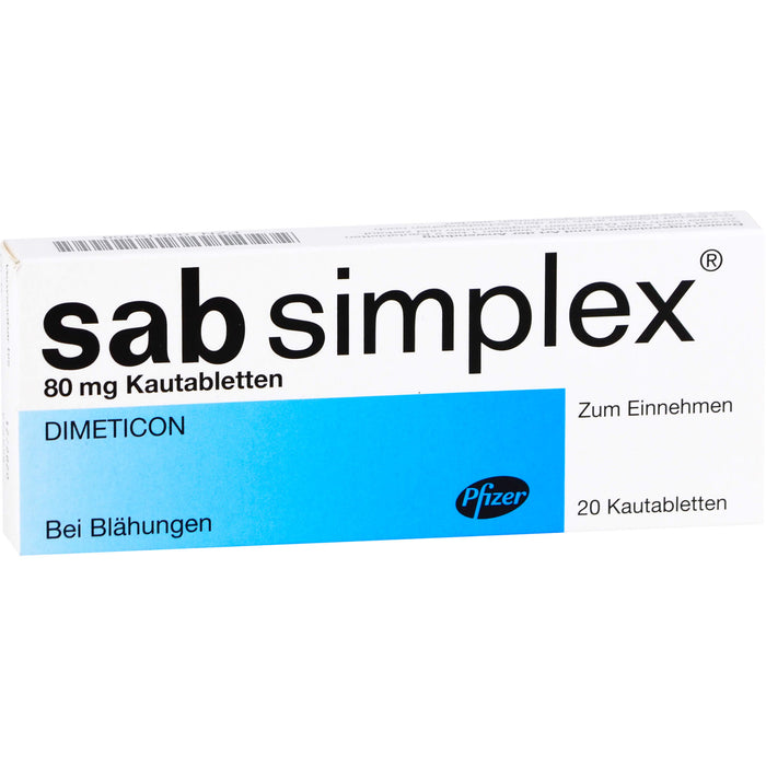 sab simplex Kautabletten bei Blähungen, 20 pc Tablettes