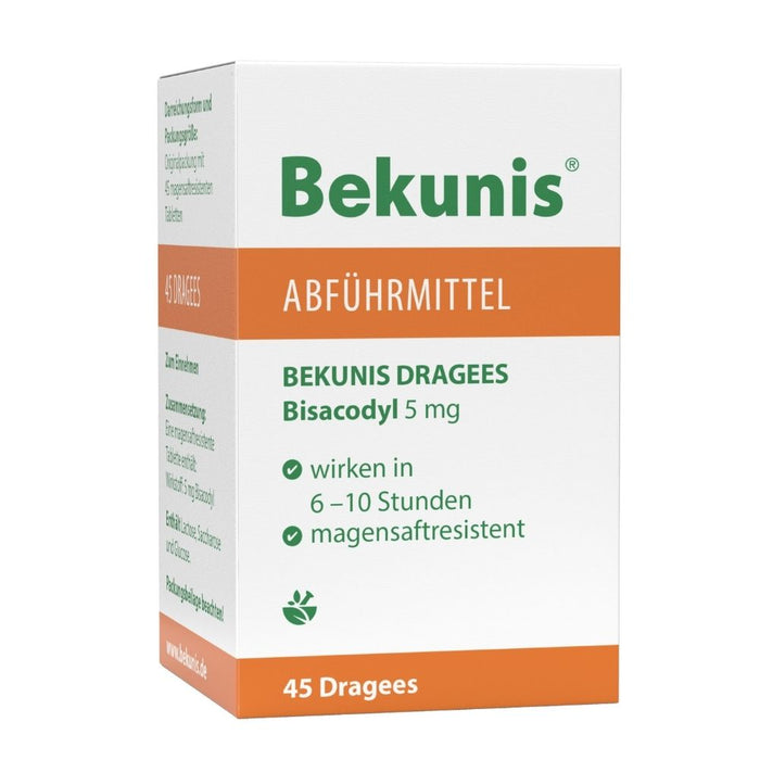 Bekunis Dragees Bisacodyl 5 mg Abführmittel, 45 pcs. Tablets