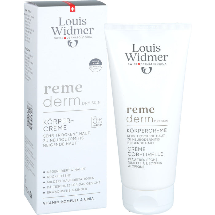 Louis Widmer Remederm Körpercreme unparfümiert für sehr trockene Haut, 200 ml Cream