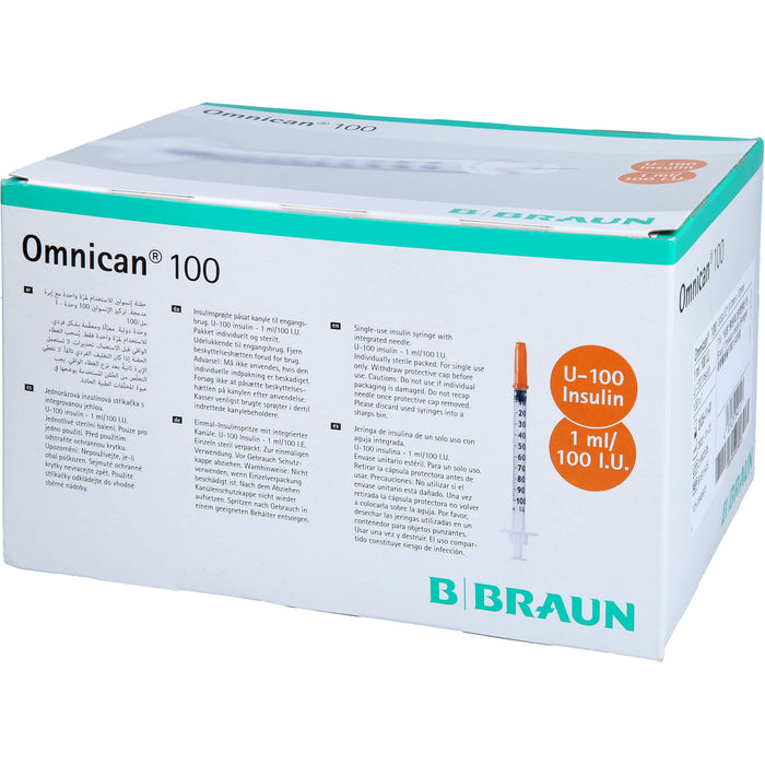 Omnican® 100 1ml Insulinspritzen, 100 I.E. Nennvolumen, U-100 Insulin; 0,30x12mm, 100X1 St SRI