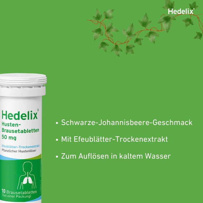 Hedelix Husten-Brausetabletten – natürlich wirksam gegen Husten, fruchtig lecker im Geschmack, 20 pcs. Tablets
