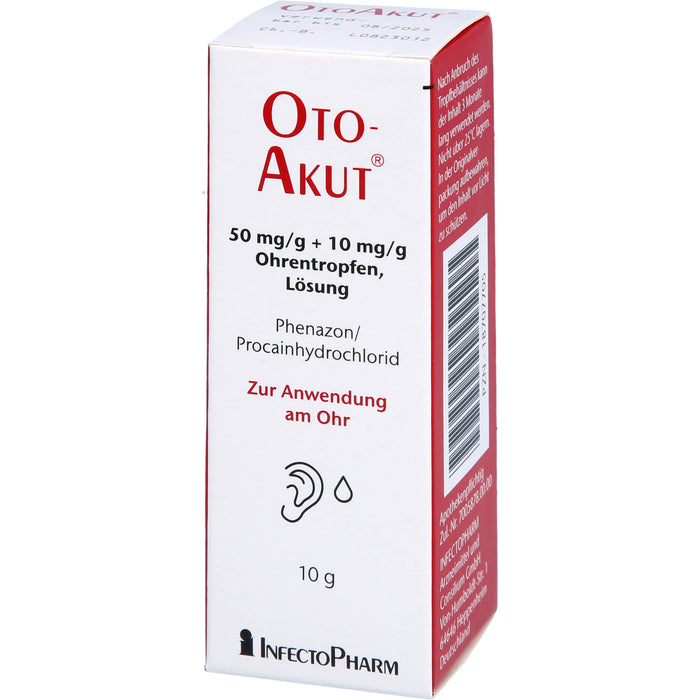 OtoAkut 50 mg/g Phenazon + 10 mg/g Procain hydrochlorid Ohrentropfen, 10 g Lösung