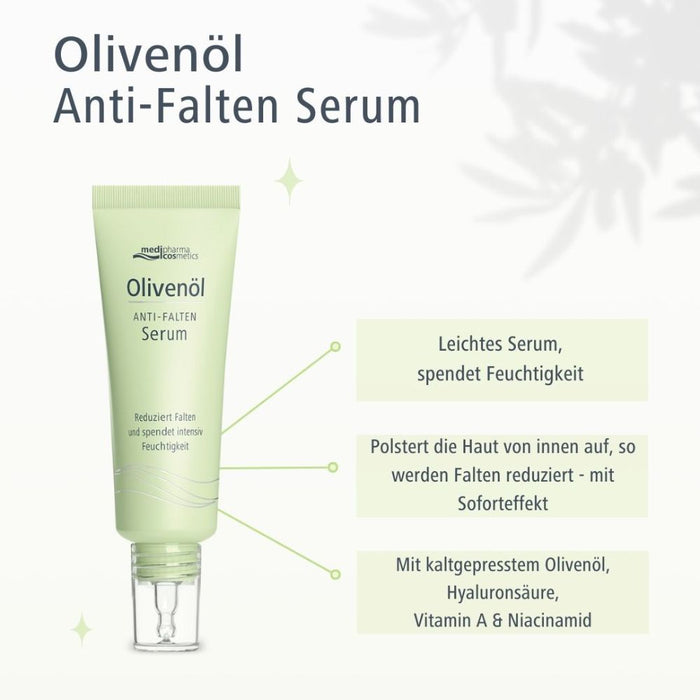 Medipharma Cosmetics Olivenöl Anti-Falten Serum reduziert Falten und spendet intensiv Feuchtigkeit, 30 ml Solution