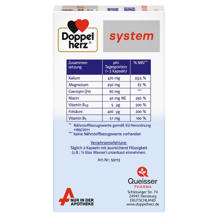 Doppelherz system Cardio Komplex Kapseln für Herzfunktion und Blutdruck, 59.4 St. Kapseln