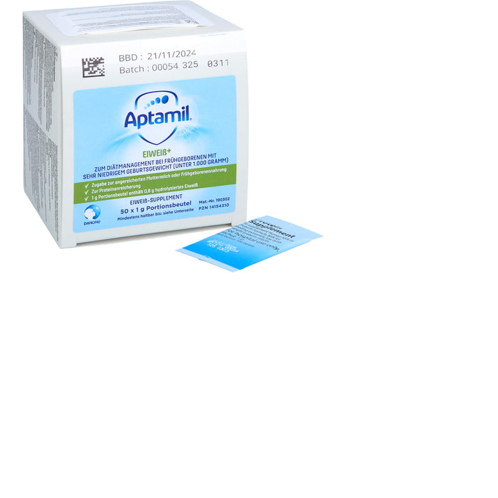 Aptamil Eiweiß+ Eiweißsupplement für Frühgeborenen mit sehr niedrigem Geburtsgewicht unter 1.000 g, 50 g Pulver