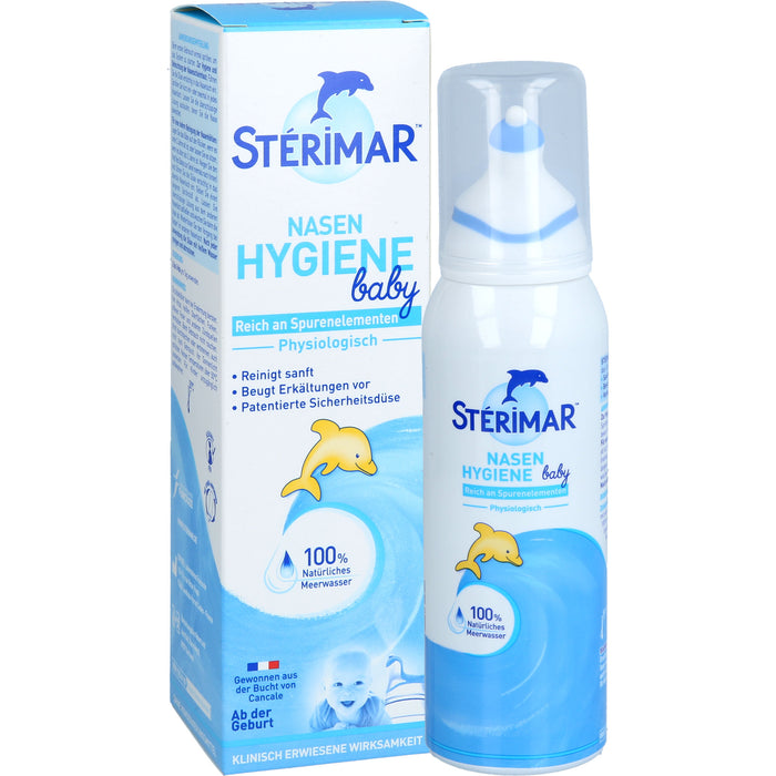 STERIMAR Nasenhygiene Baby 2 in 1 Nasenspray und Spülung zum Befeuchten der Nasenschleimhaut, 100 ml Lösung