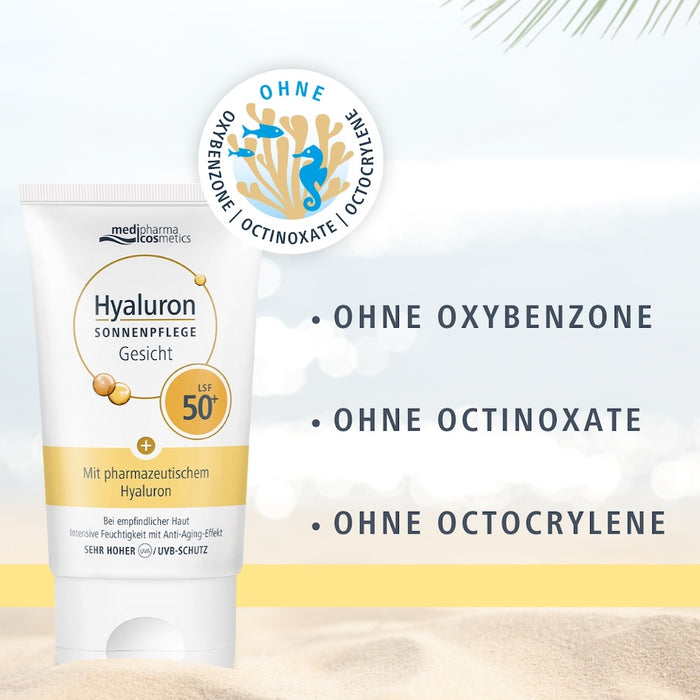 Medipharma Cosmetics Hyaluron Sonnenpflege Gesicht LSF 50+, 50 ml Creme