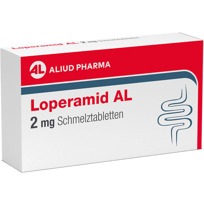 Loperamid AL 2 mg Schmelztabletten bei Durchfall, 12 pcs. Tablets