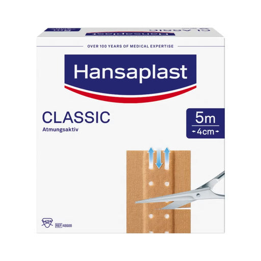 Hansaplast Classic 5 m x 4 cm atmungsaktives Pflaster, 1 St. Pflaster
