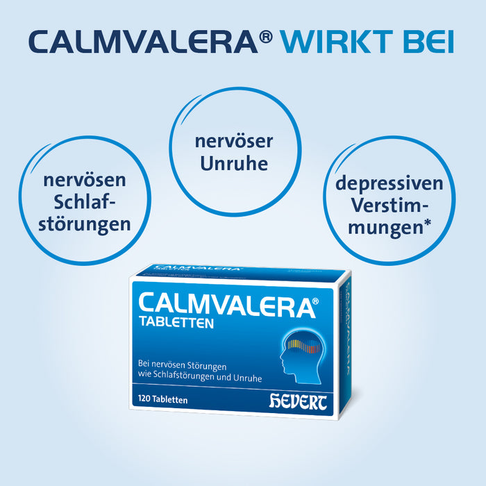 Calmvalera Tabletten bei nervösen Störungen wie Schlafstörungen und Unruhe, 60 pcs. Tablets