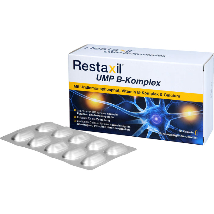 Restaxil UMP B-Komplex Kapseln für eine normale Funktion des Nervensystems und der Zellteilung, 60 St. Kapseln