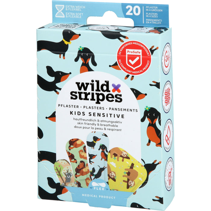 Wild Stripes Kids Sensitiv Animal Fun, 20 pc Pansement