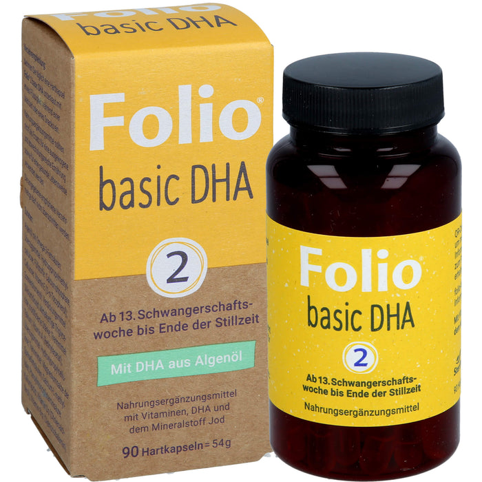 Folio 2 Basic DHA für Schwangerschaft & Stillzeit mit bioaktiver Folsäure, 90 pc Capsules