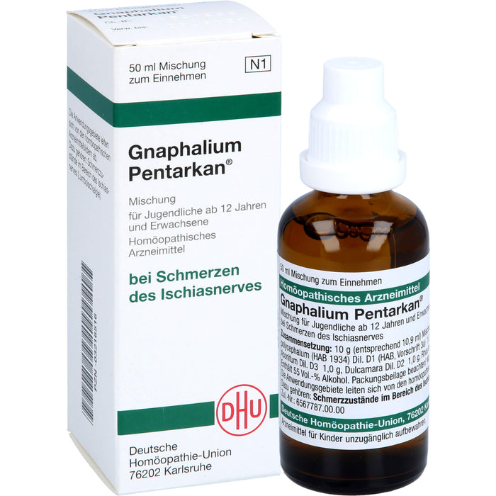 DHU Gnaphalium Pentarkan Mischung bei Schmerzen des Ischiasnerves, 50 ml Solution