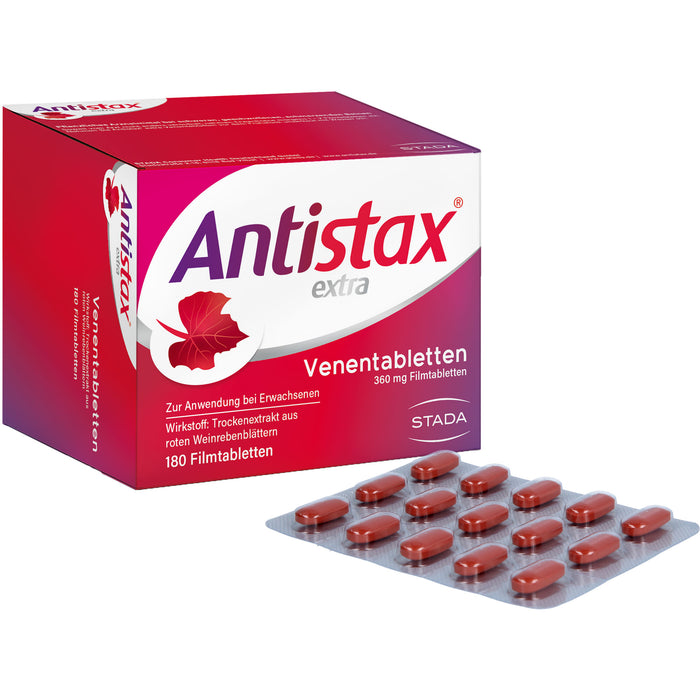 Antistax extra Venentabletten 360 mg bei Krampfadern, Besenreisern, schweren & geschwollenen Beinen, 180 St. Tabletten