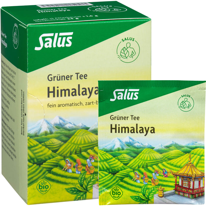Salus Grüner Tee Himalaya fein aromatisch, zart-blumig, 15 pc Sac filtrant