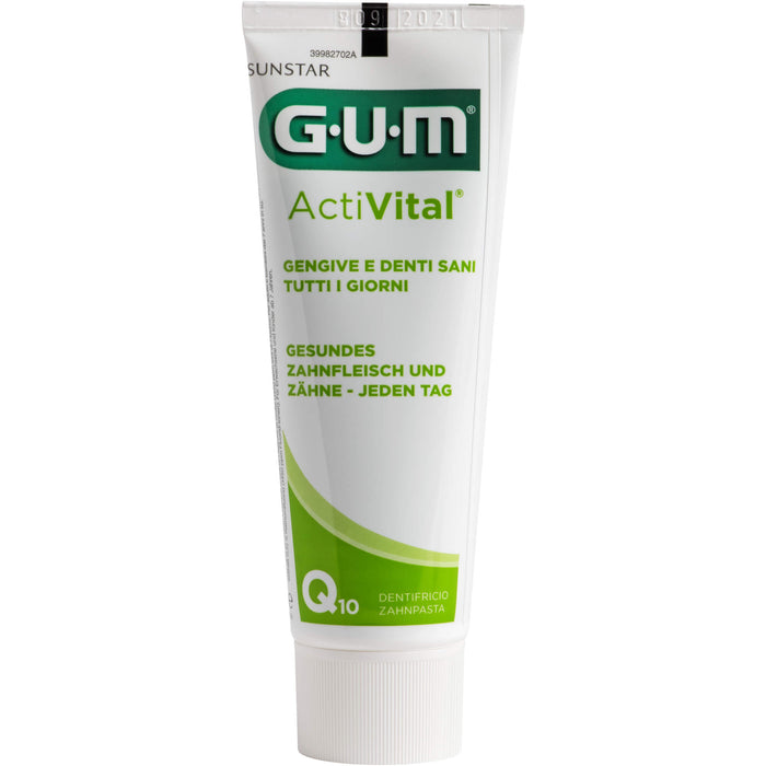 GUM ActiVital Zahnpasta für gesundes Zahnfleisch und Zähne jeden Tag, 75 ml Zahncreme