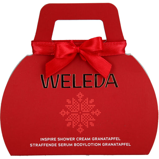 WELEDA Mini Geschenkset Granatapfel mit Inspire Shower Cream Granatapfel  und straffender Serum Bodylotion, 40 ml Creme