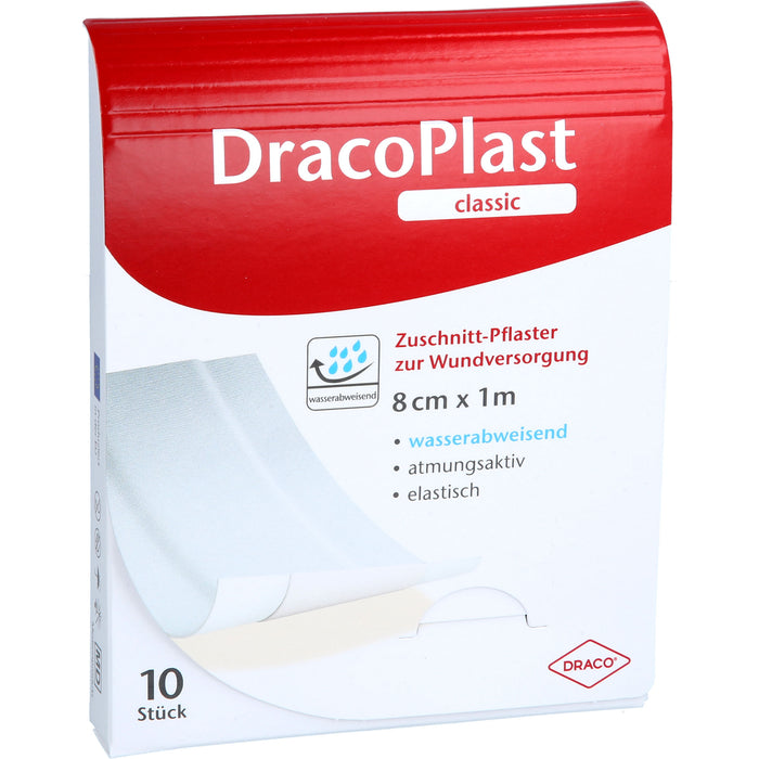DracoPlast  Classic Pflaster 8 cm x 1 m weiß wasserabweisend und zuschneidbar, 1 St. Pflaster