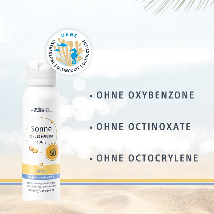 Medipharma Cosmetics Sonne Schutz & Pflege Spray LSF 50 mit Sofort-Trocken-Effekt, 150 ml Solution