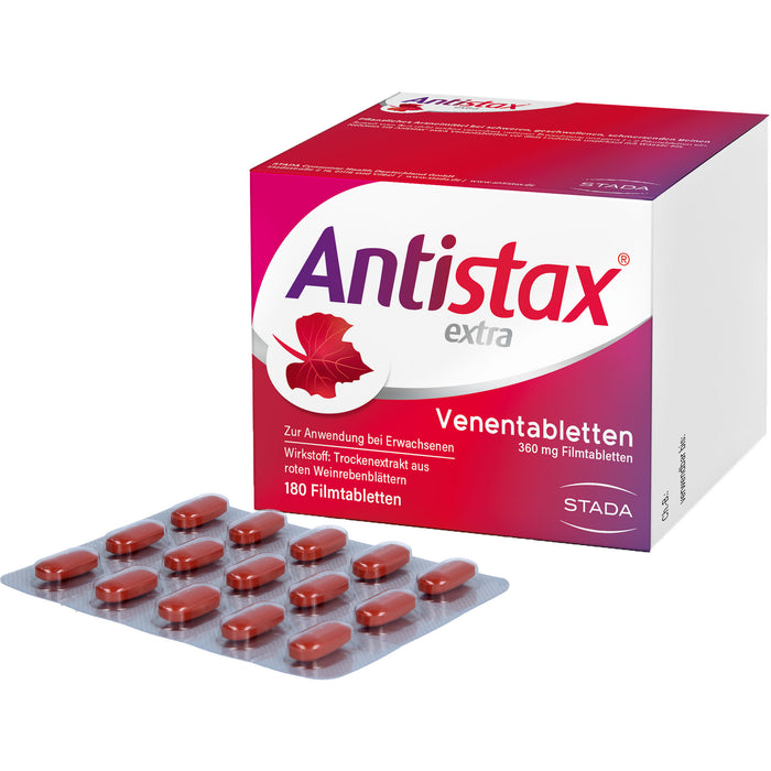 Antistax extra Venentabletten 360 mg bei Krampfadern, Besenreisern, schweren & geschwollenen Beinen, 180 pcs. Tablets