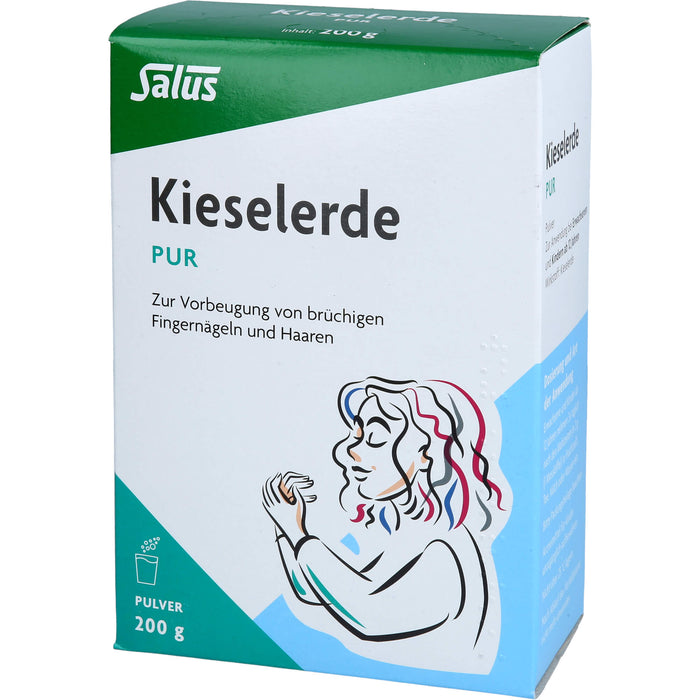 Salus Kieselerde pur Pulver zur Vorbeugung von brüchigen Fingernägeln und Haaren, 200 g Powder