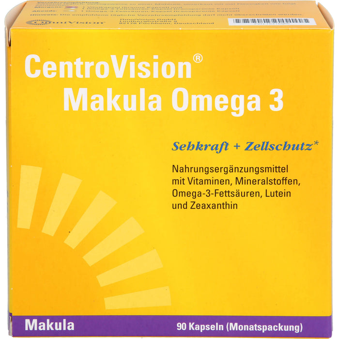 CentroVision Makula Omega 3 Kapseln für Sehkraft und Zellschutz, 90 St. Kapseln