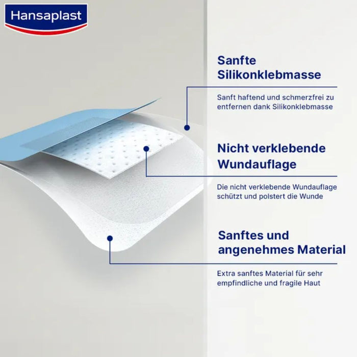 Hansaplast Wundverband Ultra Sensitive 8 x 10 cm XXL, 5 pcs. dressing