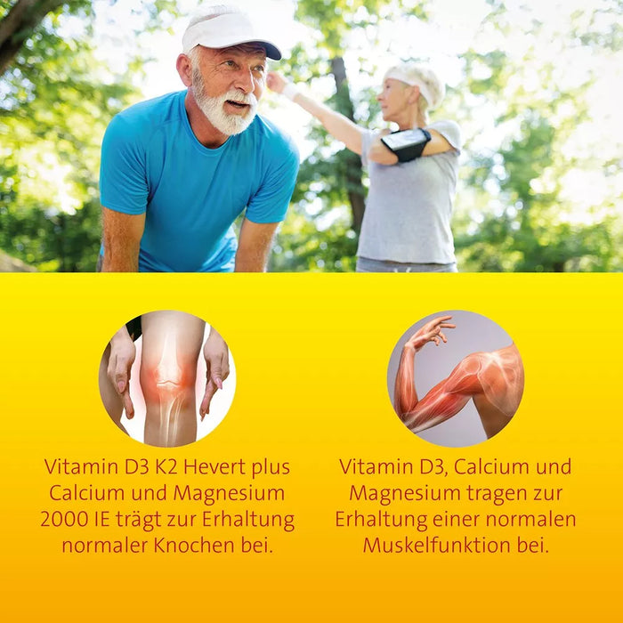 Vitamin D3 K2 Hevert plus Calcium und Magnesium 2000 IE, 60 St., 60 St. Kapseln
