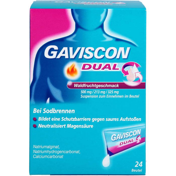 GAVISCON Dual Suspension bei Sodbrennen Waldfruchtgeschmack, 24 St. Beutel