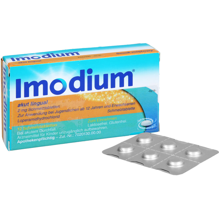 Imodium akut lingual 2 mg Schmelztabletten Reimport Kohlpharma, 12 St. Tabletten