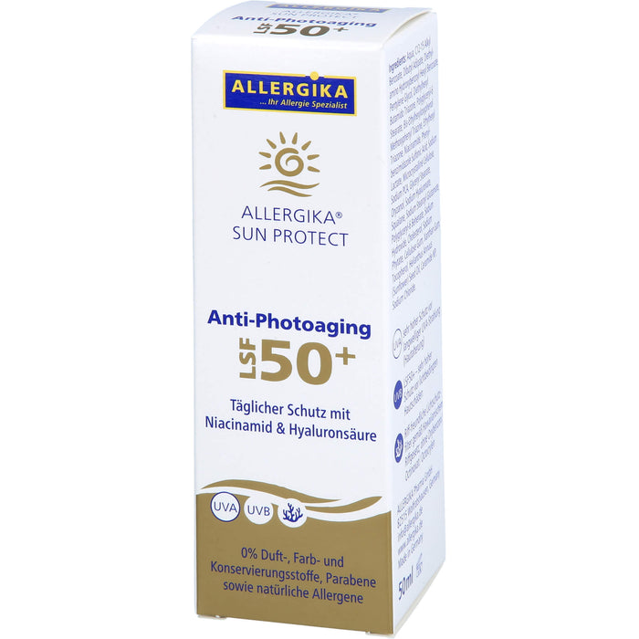 ALLERGIKA Sun Protect Anti-Photoaging LSF 50+ sehr hoher Schutz vor vorzeitiger Hautalterung bei sensibler, trockener Haut, 50 ml Crème