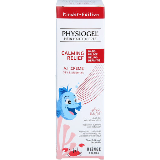 PHYSIOGEL Calming Relief A.I. Creme Kinder-Edition 31 % Lipidgehalt reduziert Juckreiz und Rötungen, 100 ml Creme