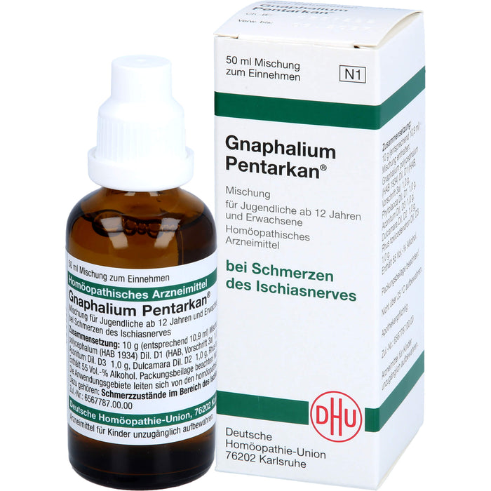 DHU Gnaphalium Pentarkan Mischung bei Schmerzen des Ischiasnerves, 50 ml Solution