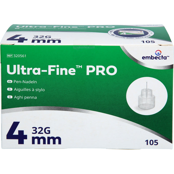 Embecta Ultra-Fine™ PRO Pen-Nadeln 32G 4 mm, 105 St. Packung