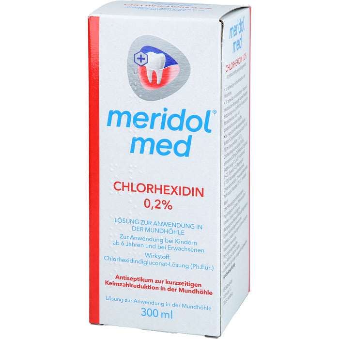 Meridol med Chlorhexidin 0,2 % Mundspüllösung Antiseptikum zur kurzzeitigen Keimzahlreduktion in der Mundhöhle, 300 ml Lösung