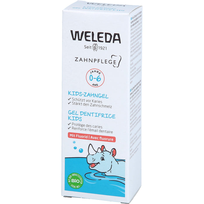 WELEDA Kids-Zahngel mit Fluorid für Kinder 0-6 Jahre schützt vor Karies und stärkt den Zahnschmelz, 50 ml Gel