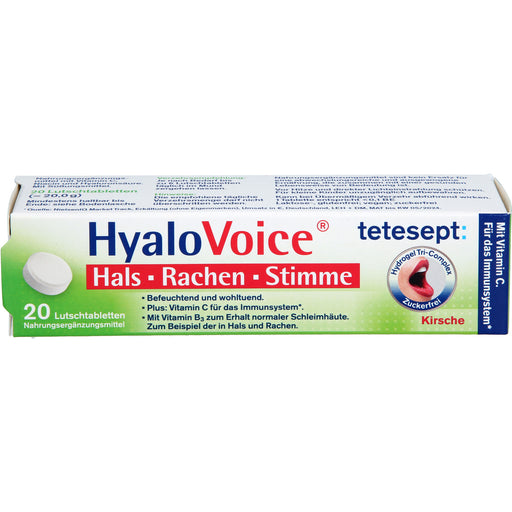 Tetesept HyaloVoice Lutschtabletten für Hals, Rachen und Stimme, 20 St. Tabletten