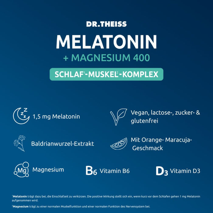 Dr. Theiss Melatonin + Magnesium Schlaf-Komplex Pulver, 30 pcs. Sachets