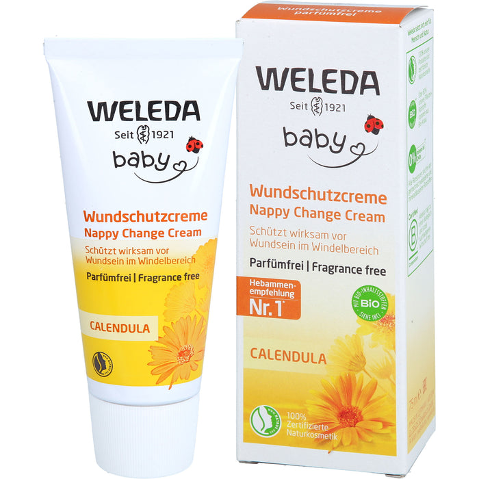 WELEDA Wundschutzcreme parfümfrei beruhigt die zarte Babyhaut, 75 ml Creme