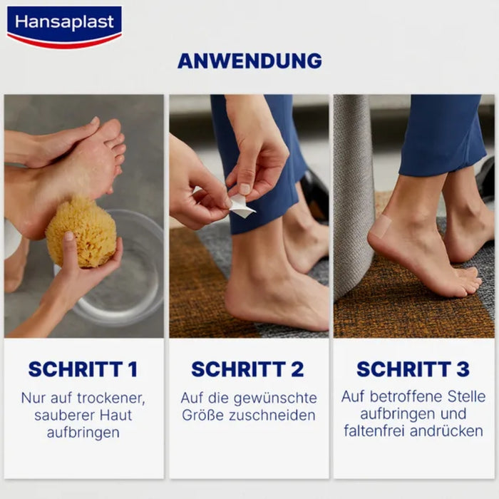 HANSAPLAST Druckstopp Pflaster schützt als durchsichtiges Polster vor Reibung und beugt Blasen und Druckstellen vor, 2 pcs. Patch