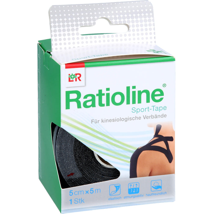 Ratioline Sport-Tape 5 cm x 5 m schwarz, 1 pc pansement