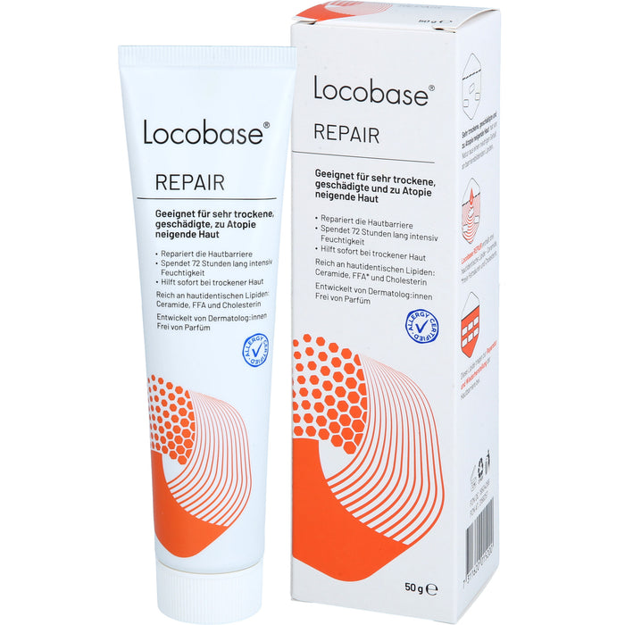 Locobase Repair Creme für sehr trockene, geschädigte, zu Atopie neigende Haut, 50 g Creme