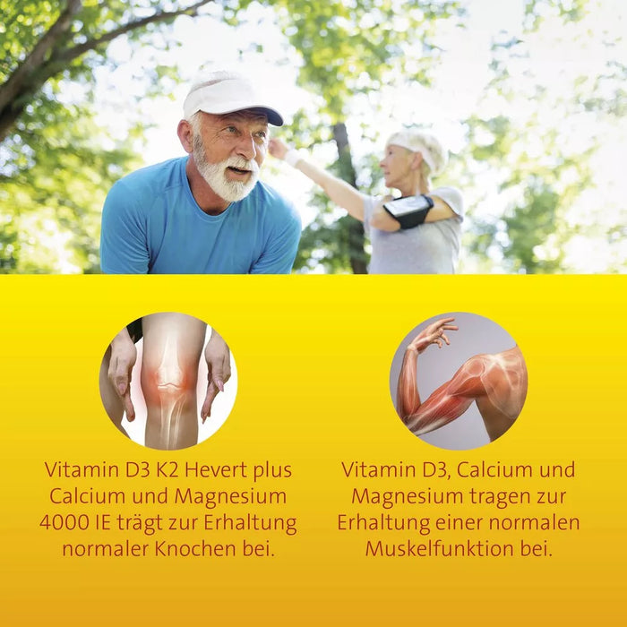 Vitamin D3 K2 Hevert  plus Calcium und Magnesium 4000 IE, 60 St., 60 St. Kapseln
