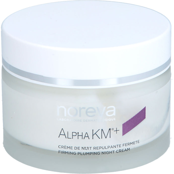 Noreva AlphaKM+ aufpolsternde Nachtcreme Anti-Aging und Ultra-Hydratation für normale bis trockene Haut, 50 ml Creme